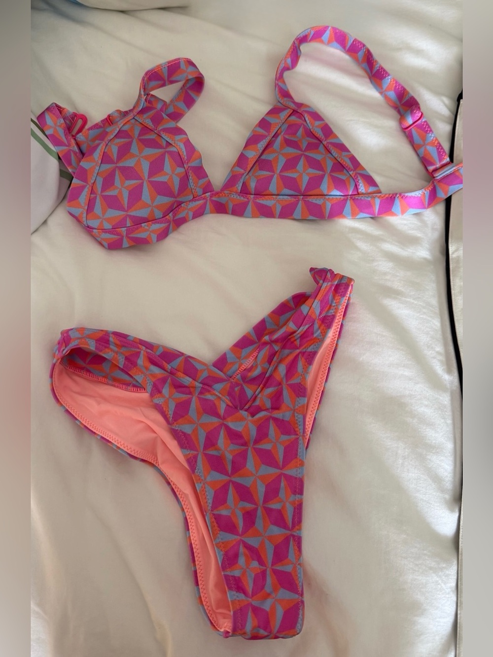 Oneone Pink Geo Print Bikini Set